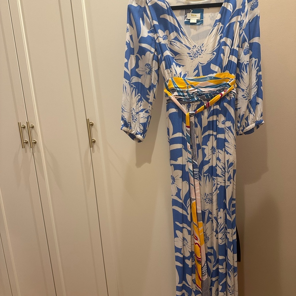 Maeve Blue & Yellow Floral Maxi Dresses